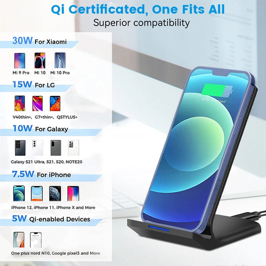 30W Fast Wireless Charging Stand