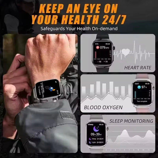 2025 Smart Health Watch — Uric Acid, Body Fat & Organ Monitor | Bluetooth Call