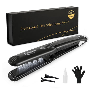 Steam Hair Straightener – Professional Ceramic Vapor Flat Iron (450°F)